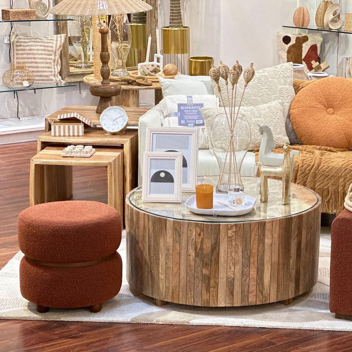 Two Round Ottoman